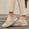 Women Slip on Trainers Lightweight Casual Walking Sneakers Mesh Breathable Knit Slip On Shoes - Image 8